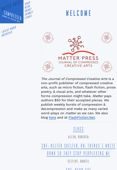 The Journal of Compressed Creative Arts latest issue